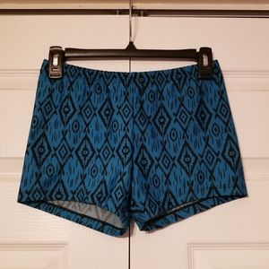 Balera Women's Blue Printed Dance Shorts